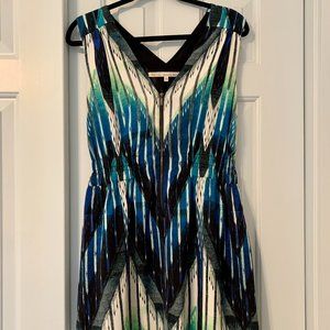 RACHEL by Rachel Roy blue Ikat V-neck dress with pockets